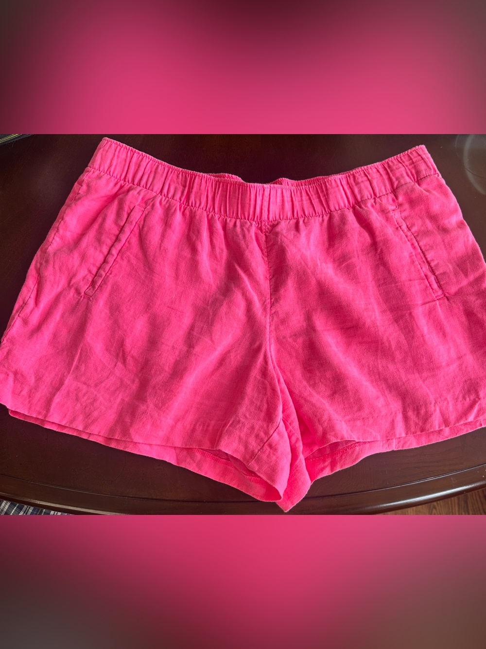 Lilly‎ Pulitzer Lilo 100% Linen Garment Dyed Women's Shorts Pink, XL